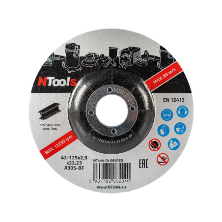 DISCO DA TAGLIO E MOLATURA ACCIAIO 125x2,5x22,23 (25 Pz)