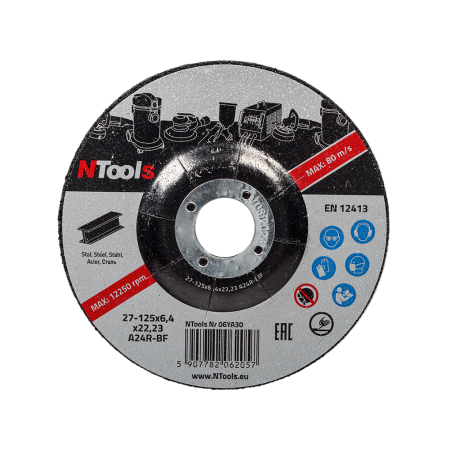 DISCO ABRASIVO PER ACCIAIO 115x6,4x22,23 (5 Pz)