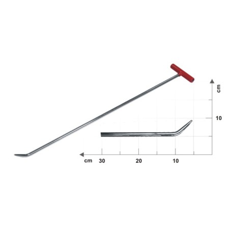 N.BT90-TRUMENTO PER RIMOZIONE AMMACCATURE,  lunghezza 90cm, Diametro 12,5 mm, con  1 piegatura e punta arrotondata affilata