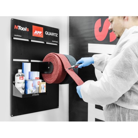 TAVOLETTA ABRASIVA CON 2 PORTAROTOLI E 1 RIPIANO- MS TAB