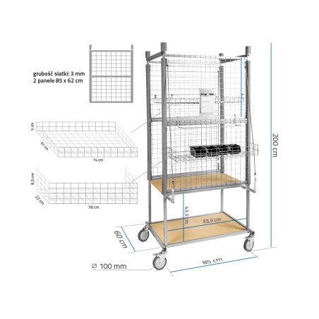 CARRELLO UNIVERSALE PER CARROZZERIA - 41Kg