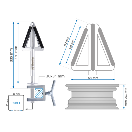 IMPUGNATURA A MORSETTO PER VERNICIATURA CERCHIONI